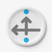 Directionele pijl Moderne minimalistische geometri Papieren Bordje (Voorkant)