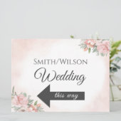 Directionele Pijl teken Floral Beach uitnodiging (Staand voorkant)