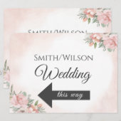 Directionele Pijl teken Floral Beach uitnodiging (Voorkant / Achterkant)