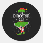 Director Elf Christmas Family Girls Women Elf Squa Ronde Sticker (Voorkant)