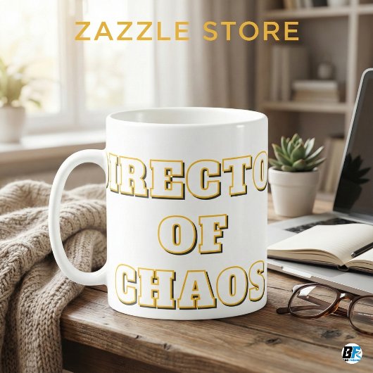 Director of Chaos Funny Office Humor & Parenting Koffiemok