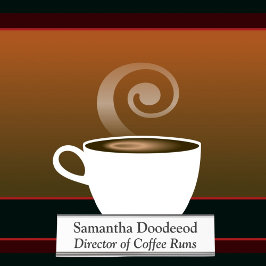 Director of Coffee Runs Funny Kantoor White Bureau Naambordje