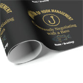 Director of Hook Management Funny Bass Fishing Hum Cadeaupapier (Rol Hoek)