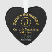 Director of Hook Management Funny Bass Fishing Hum Ornament (voorkant)