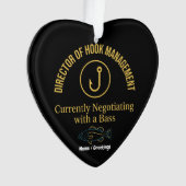 Director of Hook Management Funny Bass Fishing Hum Ornament (voorkant)