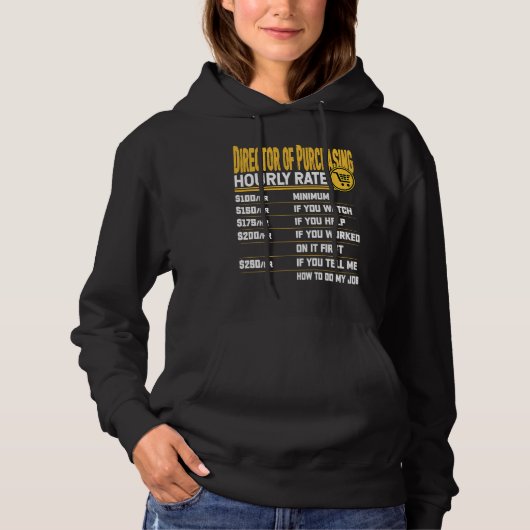 Director of Purchasing Hourly Rate  Purchasing Dir Hoodie (Voorkant)