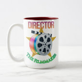 Director - The Filmmaker Two-Tone Mug Tweekleurige Koffiemok (Links)