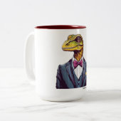 Directosaurus rex tweekleurige koffiemok (Voorkant links)
