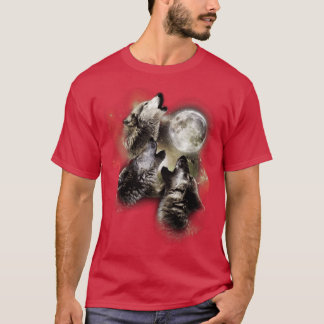 Direwolf Brothers Howling at Full Moon retro T-shirt