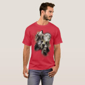 Direwolf Brothers Howling at Full Moon retro T-shirt (Voorkant volledig)
