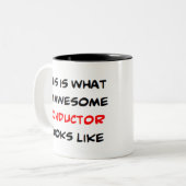 dirigent, geweldige tweekleurige koffiemok (Voorkant links)