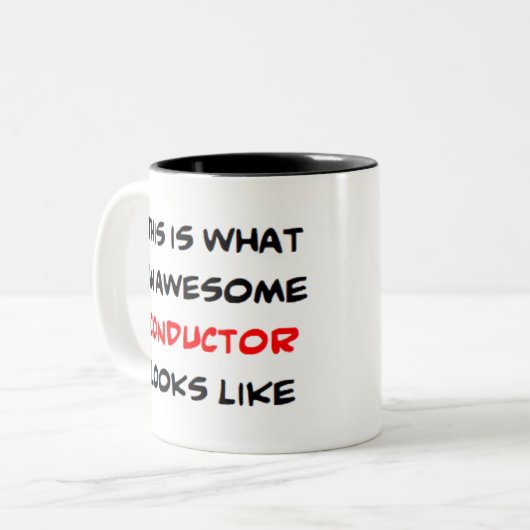 dirigent, geweldige tweekleurige koffiemok (Voorkant links)