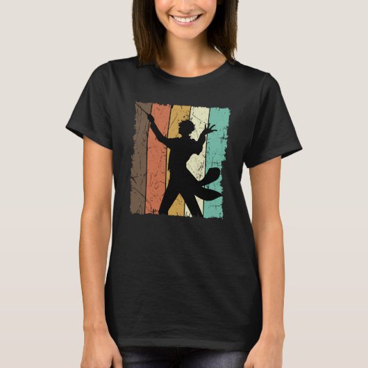 Dirigent Koor Dirigent Stok Retro Vin T-shirt (Voorkant)