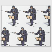 Dirigent Symfonieorkest Klassieke Muziek Cadeaupapier (Vlak)