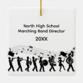 Dirigent van de highschool-marsband keramisch ornament (Achterkant)