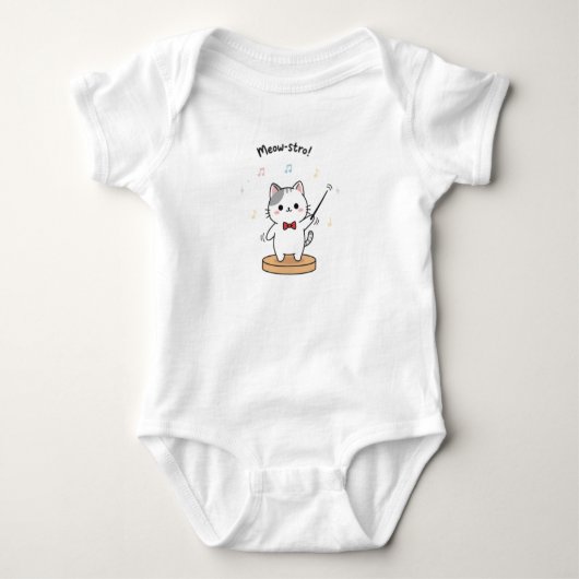 Dirigent van het Cute Cat Orkest Romper (Voorkant)