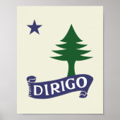 Dirigo / 1901 Maine Flag Framable Art Poster (Voorkant)