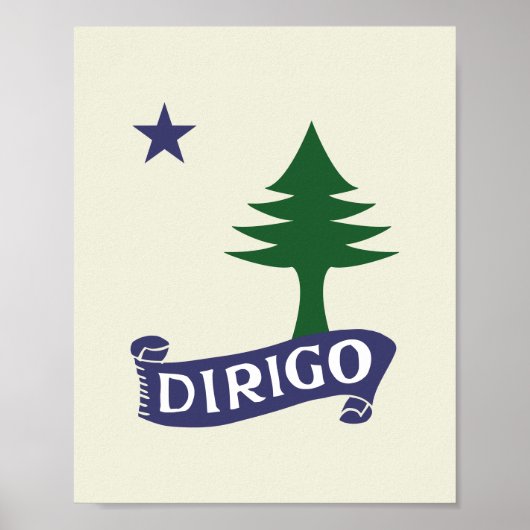 Dirigo / 1901 Maine Flag Framable Art Poster (Voorkant)