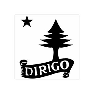 Dirigo / 1901 Maine Vlag Rubberstempel