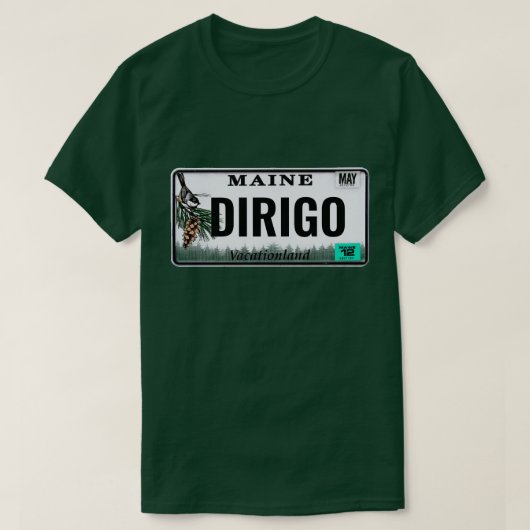 "Dirigo" Maine License Bord T-shirt (Design voorkant)