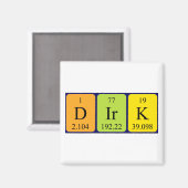 Dirk periodieke table name magnet (Voorkant / Achterkant)