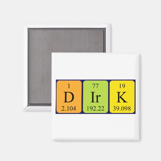 Dirk periodieke table name magnet (Voorkant / Achterkant)