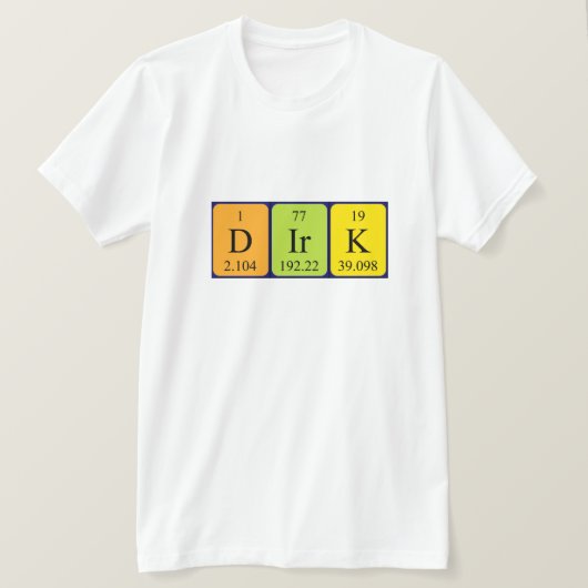 Dirk periodieke table name shirt (Design voorkant)