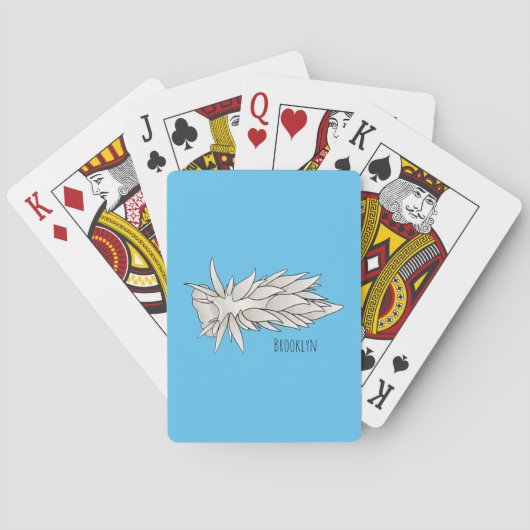 Dirona albolineata nudibranch cartoon pokerkaarten (Achterkant)