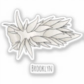 Dirona albolineata nudibranch cartoon sticker (Voorkant)