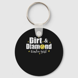 Dirt and Diamond kind Softball Sport Sleutelhanger
