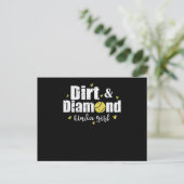 Dirt and Diamond kinda Girl Softball Sport Briefkaart (Staand voorkant)