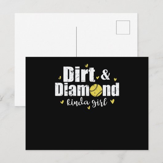 Dirt and Diamond kinda Girl Softball Sport Briefkaart (Voorkant / Achterkant)