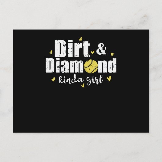 Dirt and Diamond kinda Girl Softball Sport Briefkaart (Voorkant)