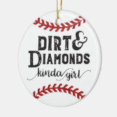 Dirt and Diamonds Soort Girl Softball Theme Keramisch Ornament (Links)