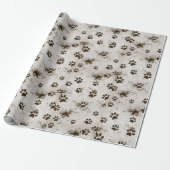 Dirt and Dog Pawprints Cadeaupapier (Uitgerold)
