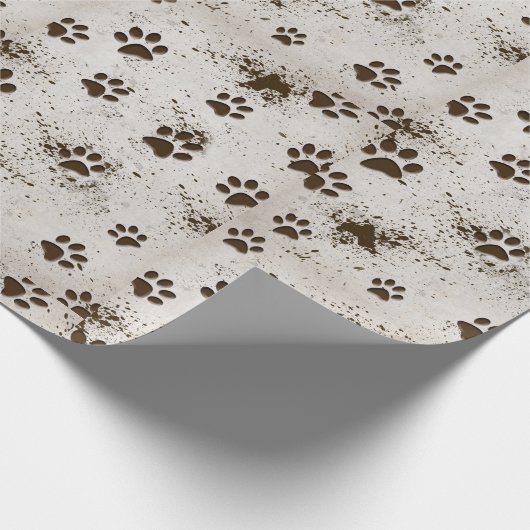 Dirt and Dog Pawprints Cadeaupapier (Hoek)