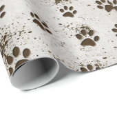 Dirt and Dog Pawprints Cadeaupapier (Rol Hoek)