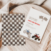 Dirt ATV Fiets Dual Thema Verjaardagsuitnodiging Kaart