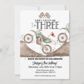 Dirt Bike 3rd birthday Invitation Can't catch me Kaart (Voorkant)