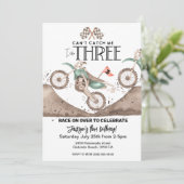 Dirt Bike 3rd birthday Invitation Can't catch me Kaart (Staand voorkant)