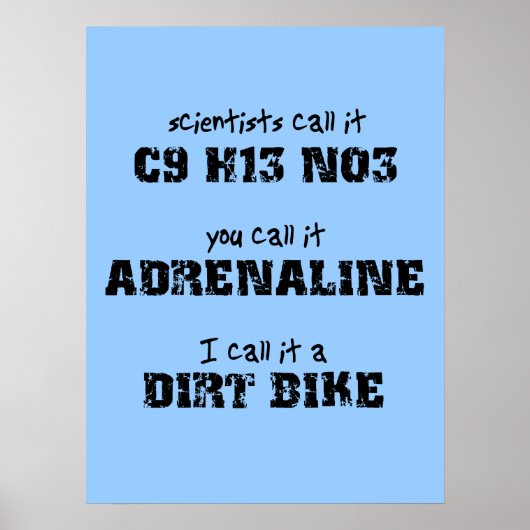 Dirt Bike Adrenaline Motocross Poster (Voorkant)