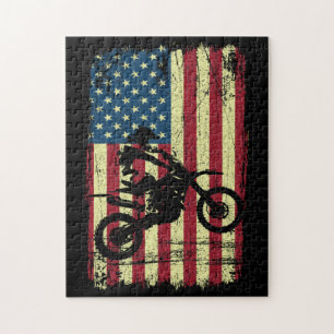 Dirt Bike American Flag 4de Legpuzzel