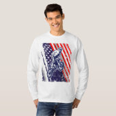 Dirt Bike American Flag Motocross Biker 4th of Jul T-shirt (Voorkant volledig)