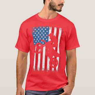 Dirt Bike American Flag Motocross Biker 4th of Jul T-shirt