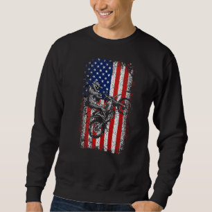 Dirt Bike American Flag Motocross Biker 4th Of Jul Trui
