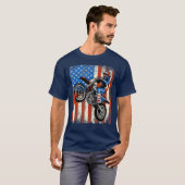 Dirt Bike American Flag Motocross Biker Funny of T-shirt (Voorkant volledig)