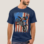 Dirt Bike American Flag Motocross Biker Funny of T-shirt (Voorkant)