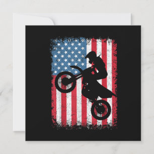 Dirt Bike American Flag Motocross Biker Mannen Boy Bedankkaart
