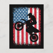 Dirt Bike American Flag Motocross Biker Mannen Boy Informatiekaartje (Achterkant)