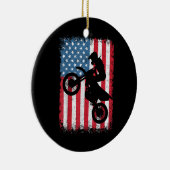 Dirt Bike American Flag Motocross Biker Mannen Boy Keramisch Ornament (Rechts)